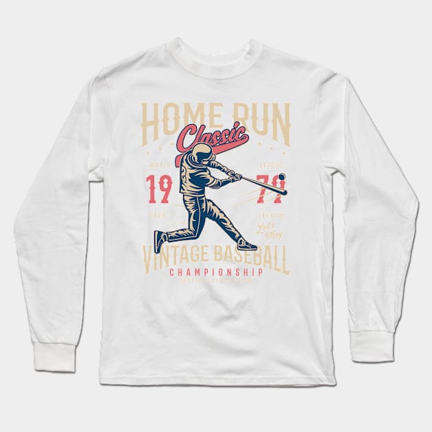 Baseball Home Run Long Sleeve T-Shirt by lionkingdesign